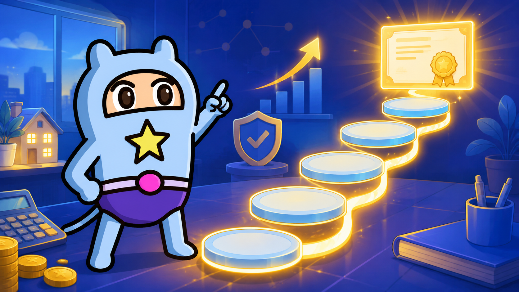 「FP2級（2級ファイナンシャル・プランニング技能検定）合格コース」のサムネイル。FireRocket CoLearn で観られる講座（教材20本）。